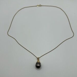 14k real solid gold necklace real pearl